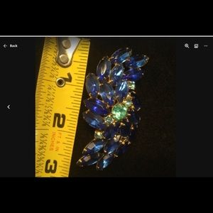 Beautiful Blue & Green  3” Brooch